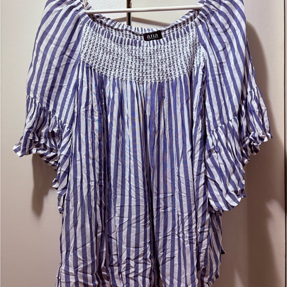 Alia Blue Striped Women's Top